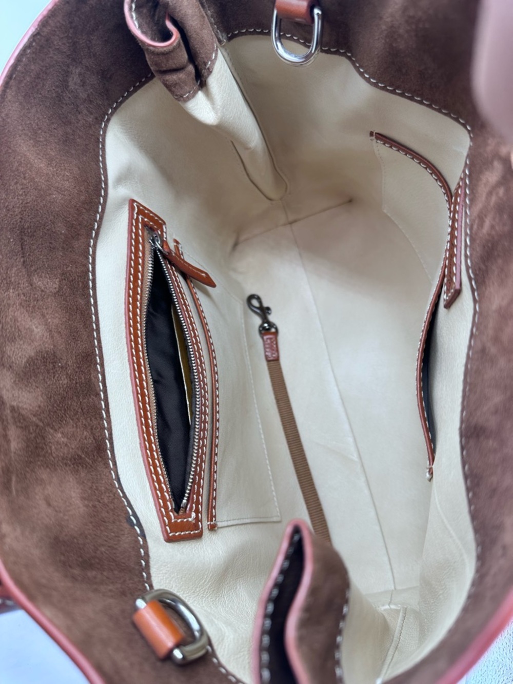 ooney & Bourke Florentine Toscana Side Zip Satchel - Caramel Leather - Picture 10 of 14